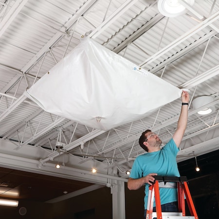 Pig PIG Magnetic Roof Leak Diverter Tarp White 5' L x 5' W TLS1999-WH